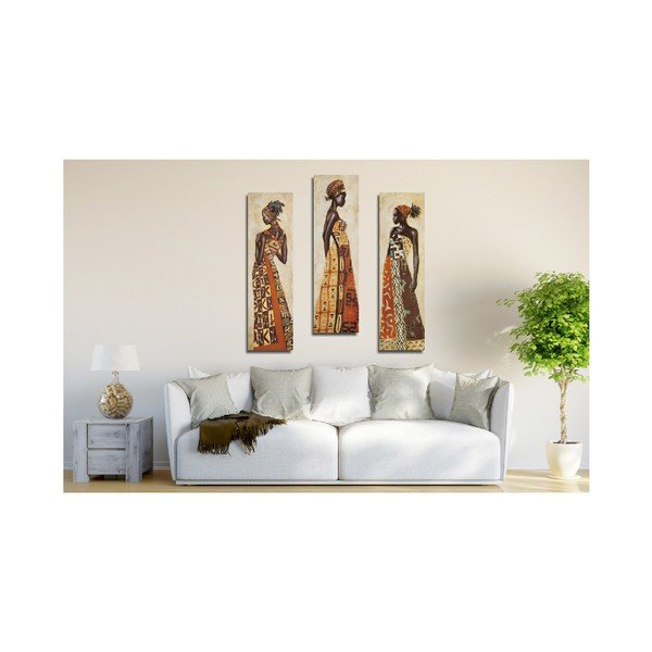 Pittura su tela in 3 parti Lusaka - Wallity-image-1