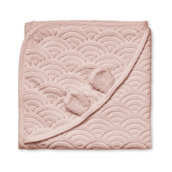 Asciugamano con cappuccio da bambini rosa polveroso in cotone organico 80x80 cm Dusty Rose – Cam Cam Copenhagen