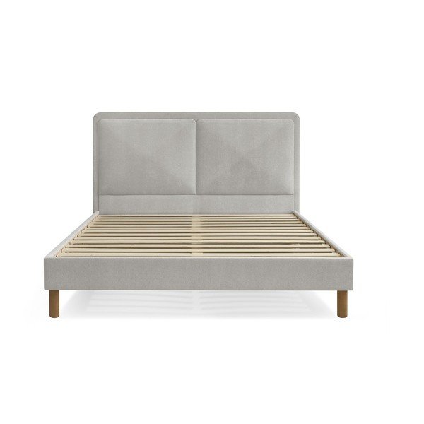 Letto matrimoniale imbottito grigio imbottito con rete inclusa 180x200 cm Mara – Bobochic Paris