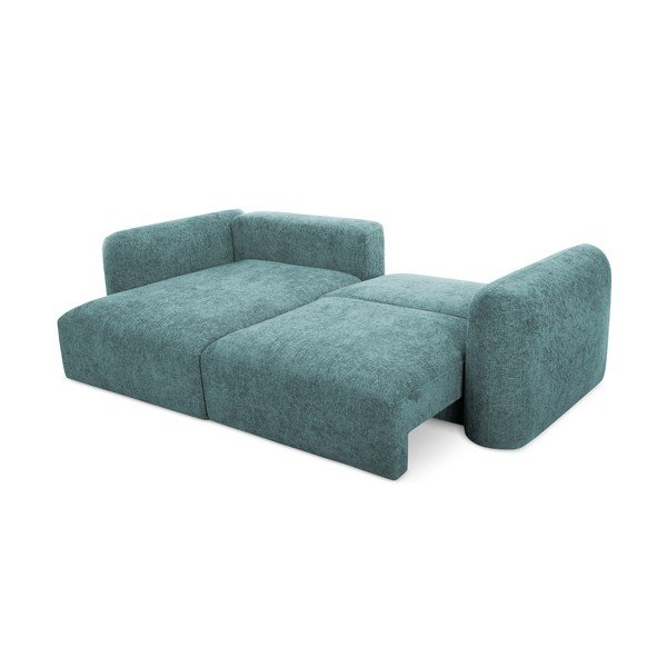 Divano angolare blu allungabile/con contenitore (con penisola a sinistra/con chaise lounge) con rivestimento in ciniglia Mele – Makamii-image-2
