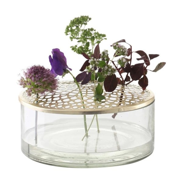 Skleněná váza A Simple Mess Kassandra Brass, ⌀ 20,5 cm-image-2