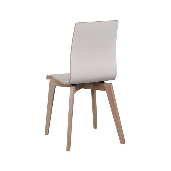 Sedia da pranzo bianca con gambe marrone chiaro Grace - Rowico-image-4