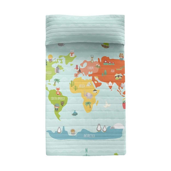 Copriletto in cotone per bambini 260x180 cm World map - Mr. Fox
