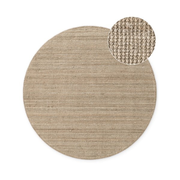 Tappeto rotondo grigio tortora in iuta ø 160 cm Bouclé Jaipur – Hanse Home