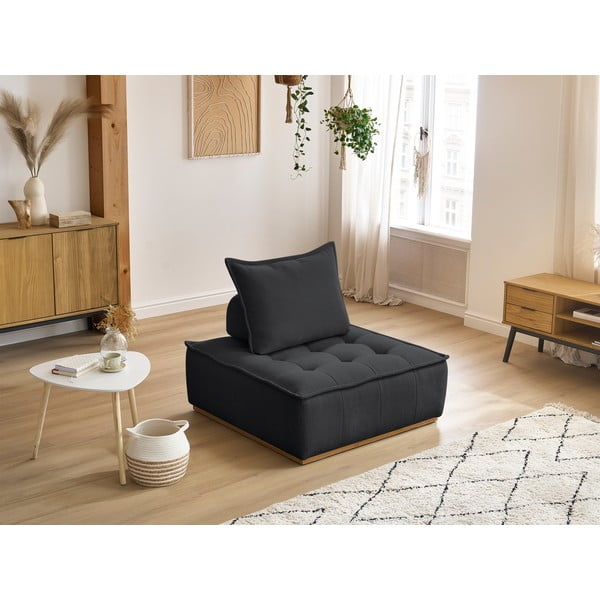 Poltrona grigio scuro con rivestimento in ciniglia Elisa – Bobochic Paris-image-1