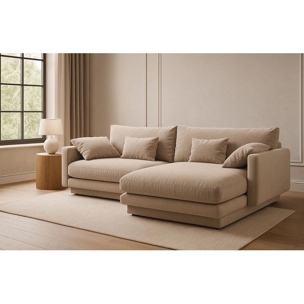 Divano angolare beige (angolo destro) Torino - Micadoni Home-image-1