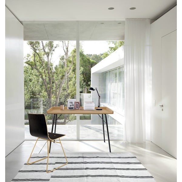 Tavolo da lavoro con piano in rovere 52x115 cm Rayburn - Woodman-image-4