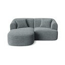 Divano angolare grigio scuro (con penisola a sinistra/con chaise lounge) con rivestimento in velluto a coste Campi – Cosmopolitan Design