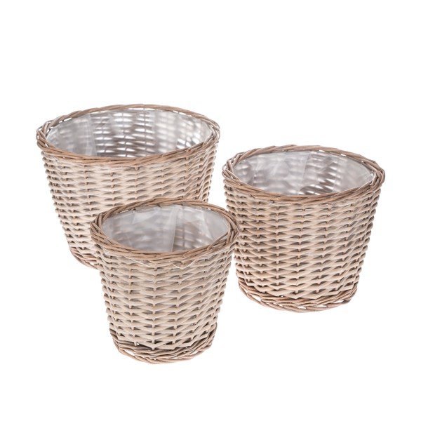 Set di 3 vasi in vimini Basic - Dakls