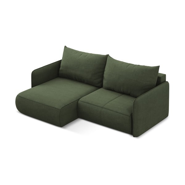 Divano angolare verde allungabile/con contenitore (con penisola a sinistra) Nanea – Makamii-image-4
