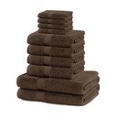 Set di asciugamani per viso e corpo tipo terry marroni in cotone 10 pz Marina – DecoKing