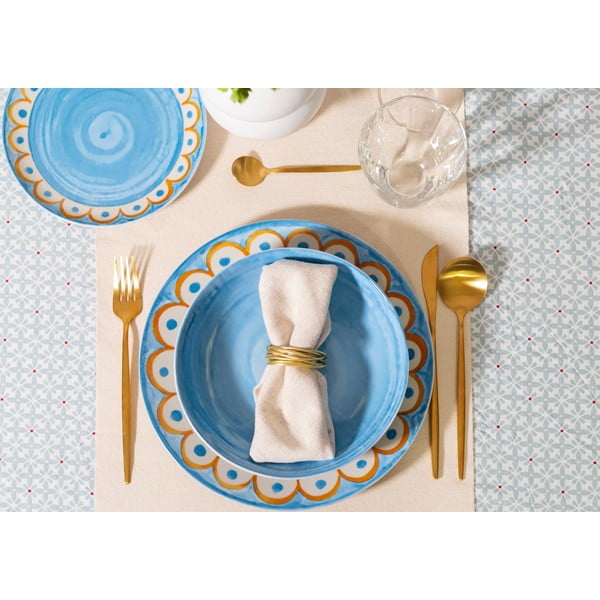 Set di 6 piattini da dessert in porcellana azzurro ø 19,5 cm Tangeri blue - Villa Altachiara-image-2