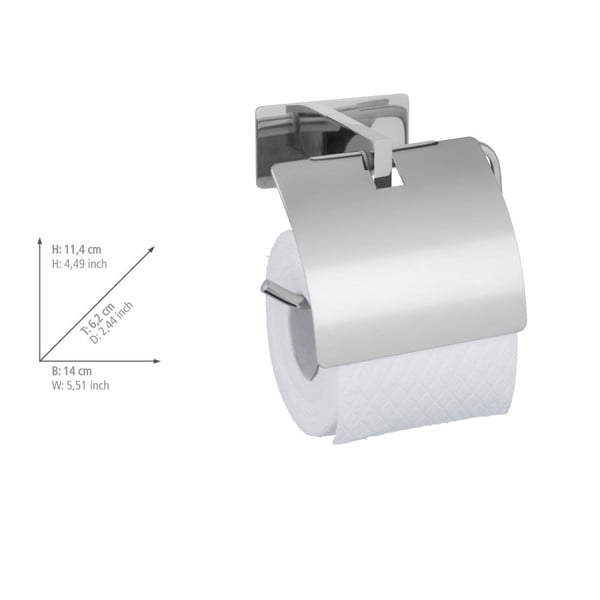 Porta carta igienica autoportante in acciaio inox argento lucido Genova - Wenko-image-4