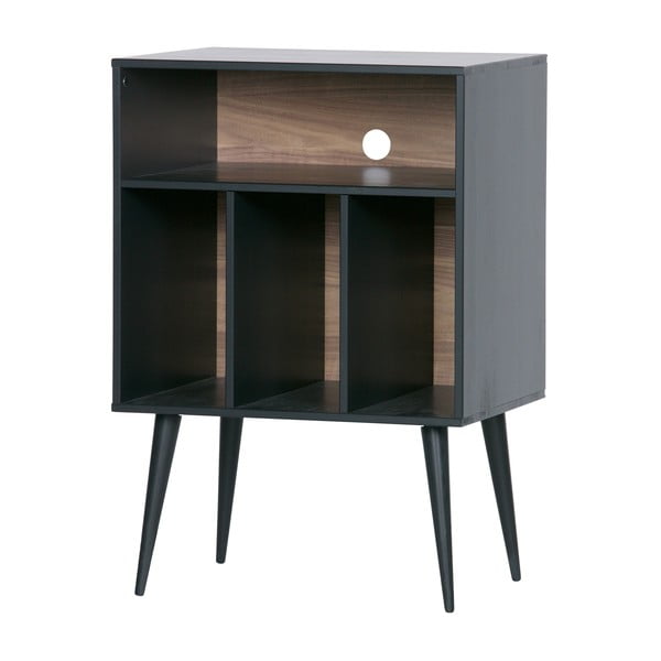 Credenza nera per gramofono in legno di pino 60x83 cmJames - WOOOD-image-2