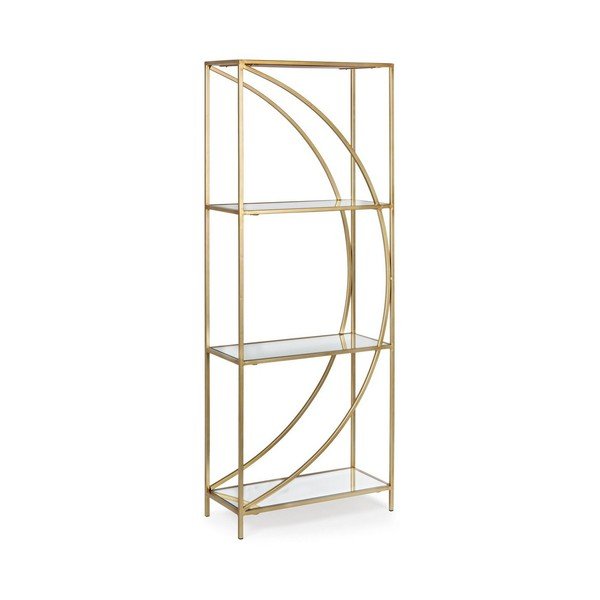 Libreria dorata in acciaio 56x151,5x25 cm Elenor – Bizzotto-image-2