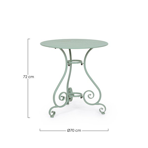 Tavolino da giardino rotondo in acciaio ø 70 cm Etienne – Bizzotto-image-3
