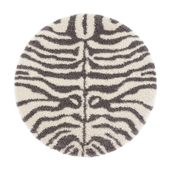 Tappeto rotondo grigio/beige ø 160 cm Striped Animal - Ragami