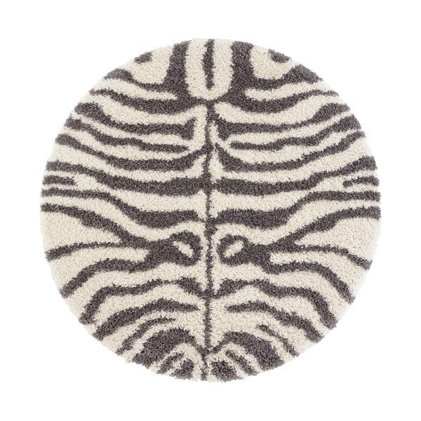 Tappeto rotondo grigio/beige ø 160 cm Striped Animal - Ragami