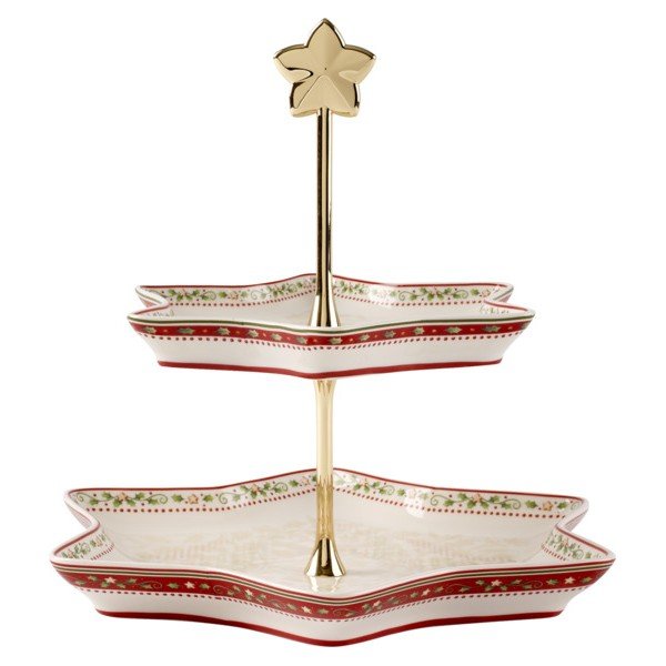 Etager in porcellana rossa e bianca con motivo natalizio Villeroy & Boch - Villeroy&Boch