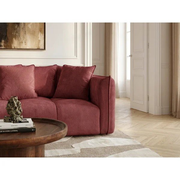 Divano rosso con rivestimento in ciniglia Harlem – Bobochic Paris-image-3