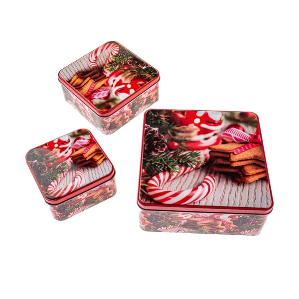 Set di contenitori per alimenti in metallo per i dolci 3 pz Christmas – Dakls
