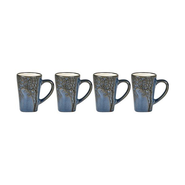 Set di 4 tazze da espresso in gres blu da 100 ml Hela - Villa Collection