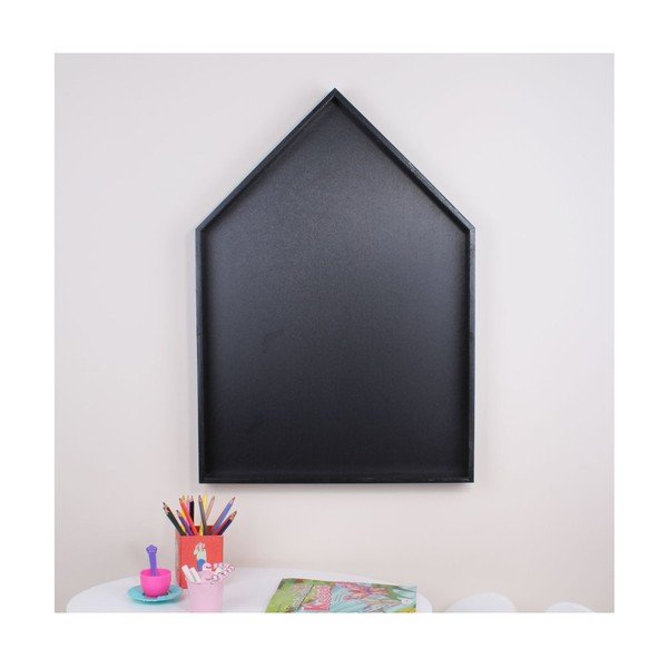 Černá nástěnná police s tabulí North Carolina Scandinavian Home Decors Maison L