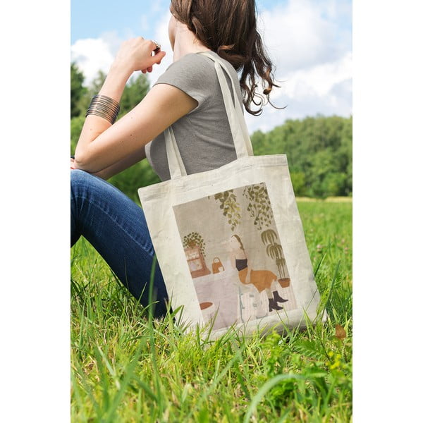 Borsa in tessuto beige - Kate Louise-image-3