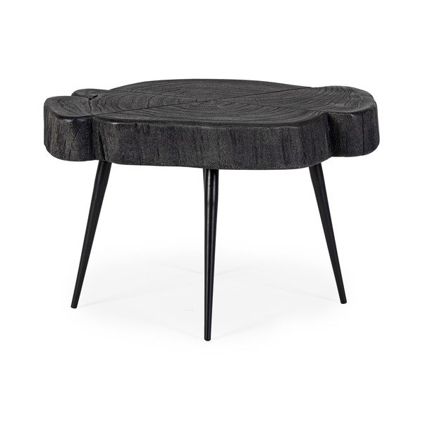 Tavolino da salotto nero con piano in acacia 35x46 cm Zakia – Bizzotto-image-2