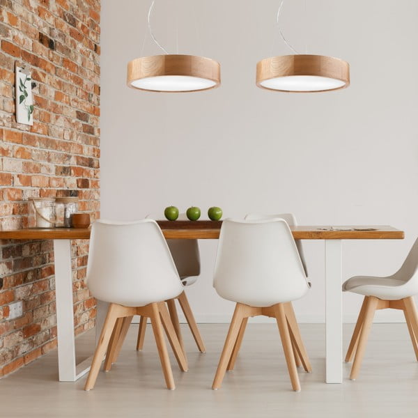 Lampada a sospensione marrone con paralume in vetro ø 37 cm Eveline - LAMKUR-image-1