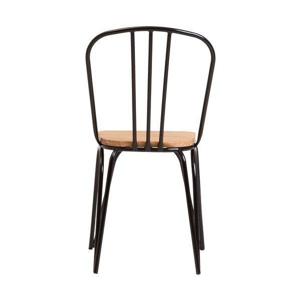 Sedia da pranzo nera in olmo massiccio District – Premier Housewares-image-4