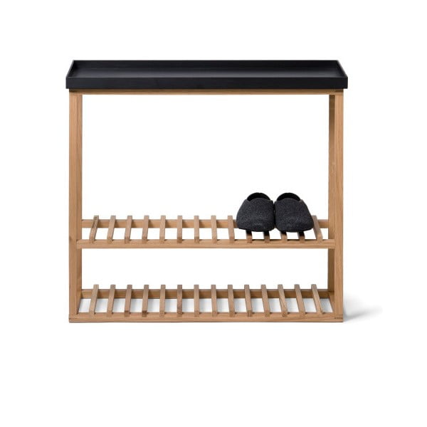 Scarpiera/tavolino con piano in quercia nera Conservazione Hello - Wireworks-image-1