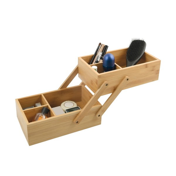 Organizer da bagno di colore naturale in bambù per cosmetici Isalys – MSV-image-2