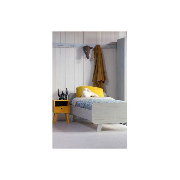 Žlutý noční stolek z masivního borovicového dřeva WOOOD Sammie-image-4