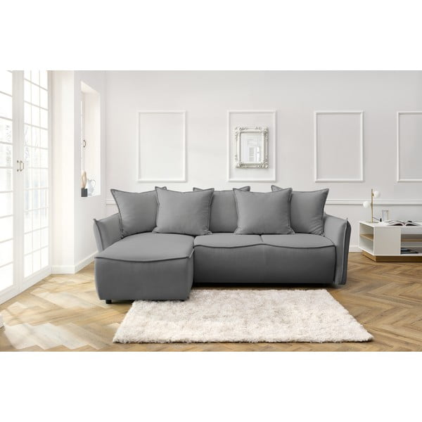 Divano letto angolare grigio chiaro (angolo sinistro) Leon - Bobochic Paris-image-1