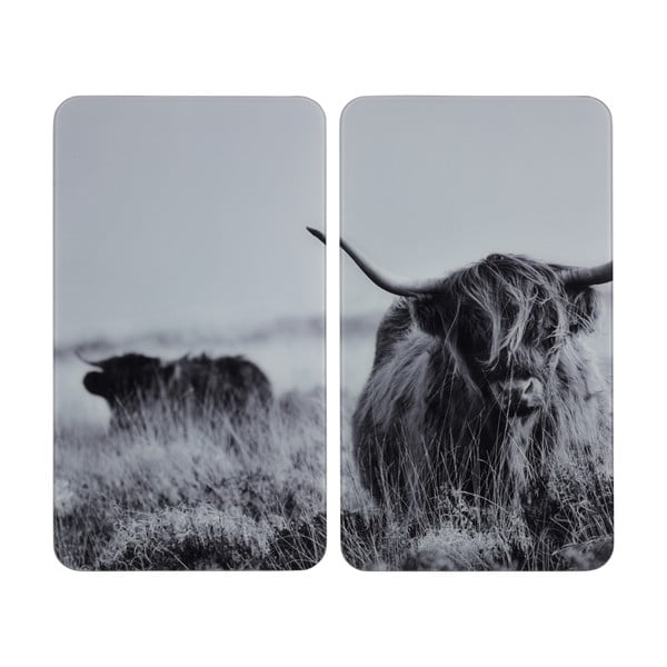 Set di 2 piastre di protezione del vetro per il fornello Highland Highland Cattle - Wenko