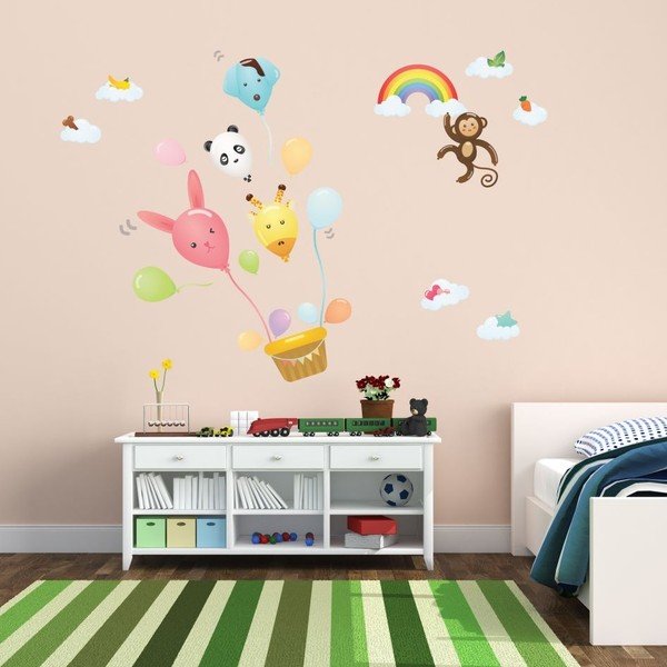 Samolepka Ambiance Ballons And Funny Monkey