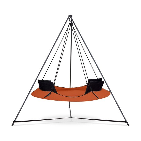 Altalena da giardino arancione con supporto - Hangout Pod-image-1
