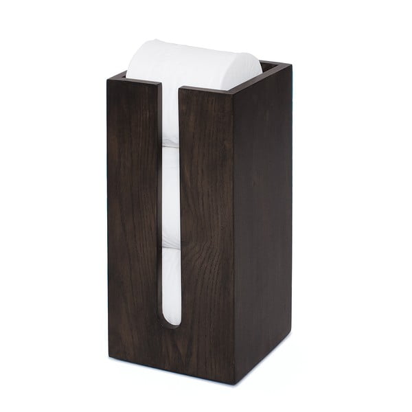 Distributore di carta igienica in legno di quercia Dark Mezza - Wireworks-image-1