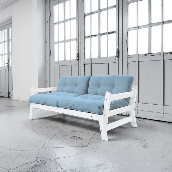 Rozkládací pohovka Karup Step White/Celeste