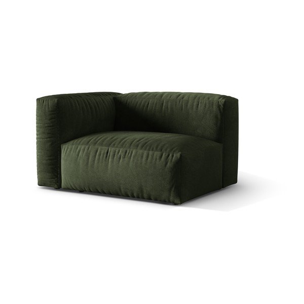 Parte divano componibile verde (con penisola a sinistra) con rivestimento in velluto Martina – Micadoni -image-1