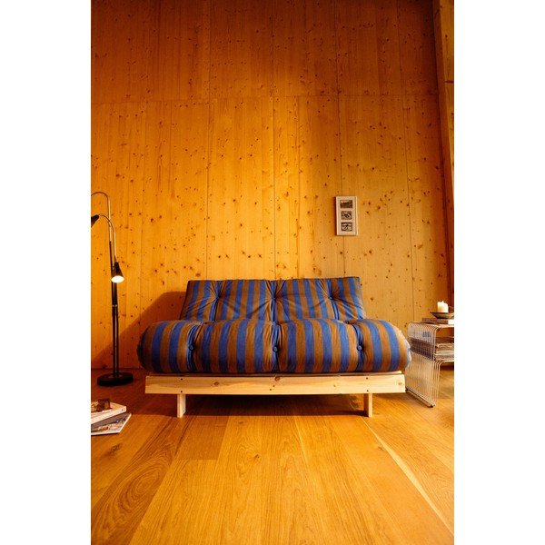 Divano blu/marrone allungabile 140 cm Roots – Karup-image-1