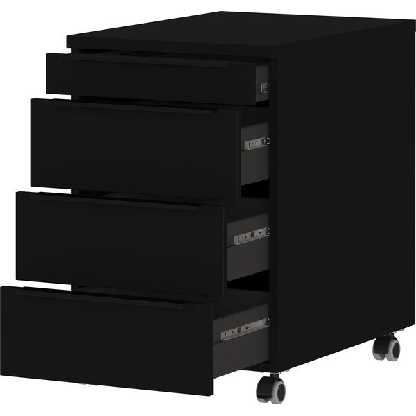 Armadietto nero su ruote 42x63x60 cm Mailand – Germania-image-2