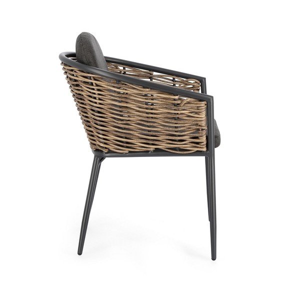 Sedia da esterno grigia in metallo Maribela   – Bizzotto-image-3