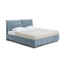 Letto matrimoniale imbottito blu con contenitore e rete inclusi 160x200 cm Myra Pillow – Bonami Selection