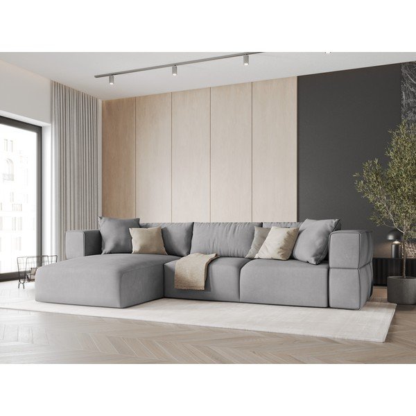 Divano angolare grigio chiaro, angolo sinistro Esther - Milo Casa-image-1