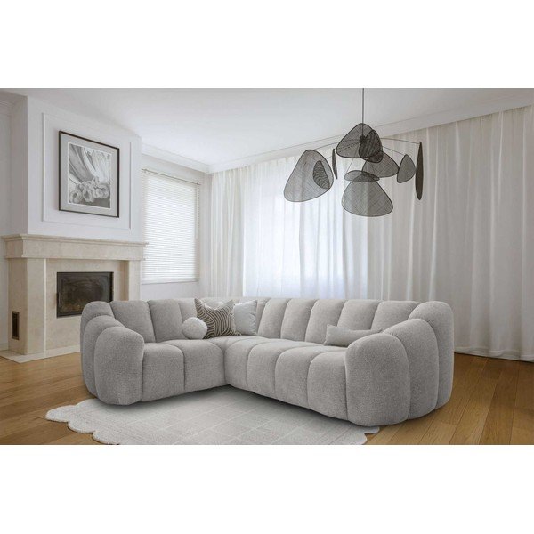 Divano angolare grigio chiaro (con penisola a sinistra/a L) Shell – Miuform-image-4