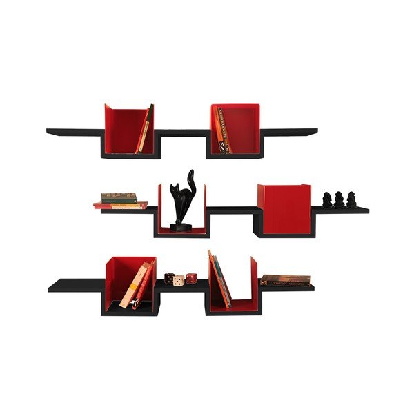 Sada 3 polic Ales Black/Red