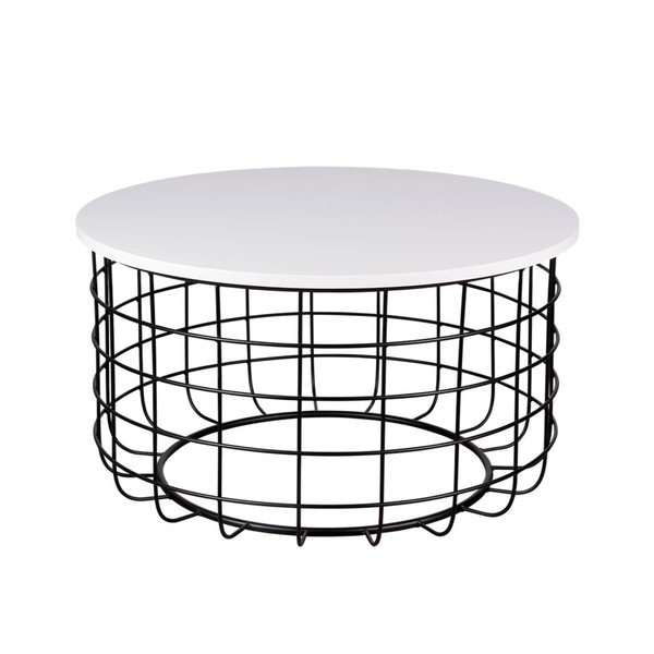 Tavolino Celso bianco e nero, ø 80 cm - sømcasa