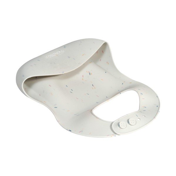 Bavaglino in silicone bianco con tasca Bavaglino Confetti - Kindsgut-image-3
